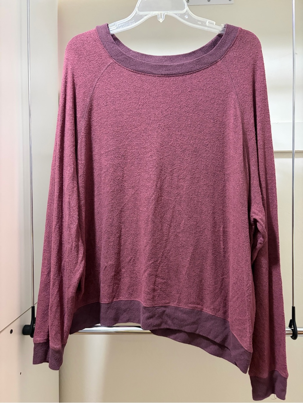 Relaxed Mauve Long-Sleeve Women's Top